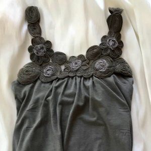 Grey Flower Mini Dress